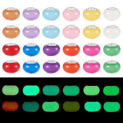 60 шт. двухцветные светящиеся акриловые европейские бусины LACR-TA0001-06