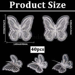 40шт полиэстеровая бабочка&nbsp;DIY-SP0006-26B