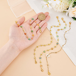 Цепочка для бейсбольной кепки с латунными эмалированными звеньями AJEW-GO00028