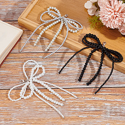 6 шт. 3 цвета бант стеклянные бусины обувь подвески&nbsp;HJEW-GO00082