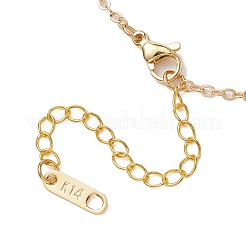 Латунный красный эмалевый кленовый лист кулон кабель цепочка ожерелья для женщин&nbsp;NJEW-JN05080