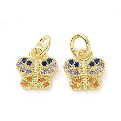 Латунные микро-паве красочные кубические циркониевые подвески&nbsp;KK-E068-VF100