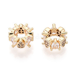 Латунь микропаве прозрачный кубический цирконий европейский бисер KK-N275-07G