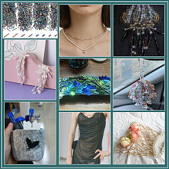 1200 шт. 4 вида стеклянных витых бусин SEED-PH0002-09B