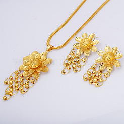 Комплект из ожерелья с подвеской из цветочного сплава и сережек-гвоздиков&nbsp;FS-WG70EA9-01