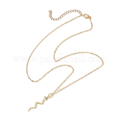 Змея латунные микропаве кубические циркониевые подвески ожерелья с подвесками&nbsp;NJEW-JN05184