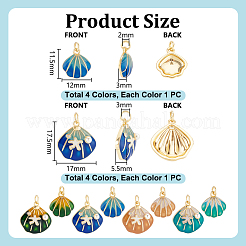 8шт 8 стиля латунные эмалевые подвески&nbsp;KK-PH0014-08