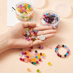 Прозрачные бусины из матового стекла и двухцветные хрустальные бусины FGLA-CD0001-01