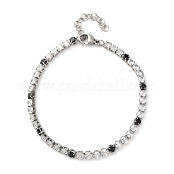 Браслеты-цепочки из нержавеющей стали 304 с кубическим цирконием для женщин BJEW-G754-01A-P02