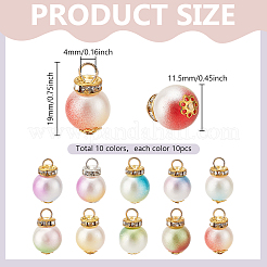 100 шт. 10-цветные градиентные подвески из АБС-пластика с имитацией жемчуга FIND-PH0023-54