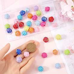 40 шт. 10-цветные переливающиеся акриловые бусины с УФ-покрытием&nbsp;MACR-SP0001-39