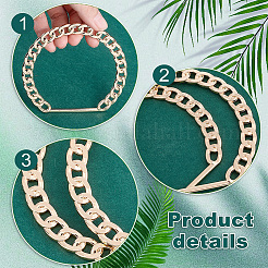 Ручки для сумок из цинкового сплава в виде цепочки с бордюром FIND-WH0159-37G