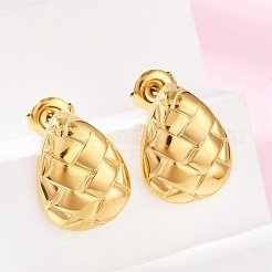 Серьги-гвоздики из нержавеющей стали 304 с текстурой&nbsp;EJEW-G423-28A-G