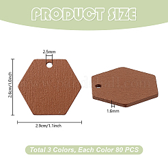 240шт 3 цвета деревянные подвески WOOD-PH0003-70