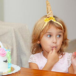 5 шт. 5-х цветные тканевые повязки на голову в виде рога единорога для детей OHAR-DR0001-01