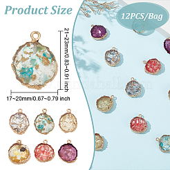 12шт 6 цвета прозрачные подвески из смолы CRES-CA0001-22