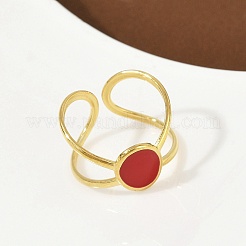 Овальные эмалевые манжеты из нержавеющей стали 304 для женщин RJEW-G355-03G-02