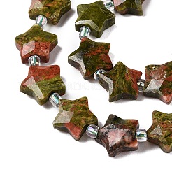 Природные Unakite бисер нитей G-T138-187