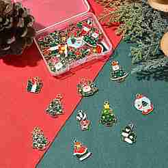 30шт 15 стиля подвески из сплава с эмалью ENAM-FS0003-52B