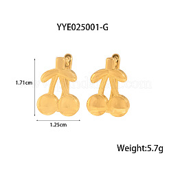 Стильные серьги-кольца с вишней из нержавеющей стали 304&nbsp;RN7247-1