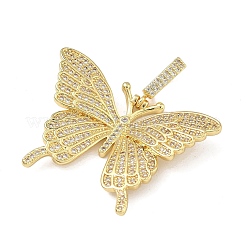 Латунные микропаве прозрачные подвески с фианитом&nbsp;KK-O127-28G