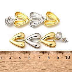 Серьги-гвоздики из латуни в форме сердца&nbsp;EJEW-F358-01GP