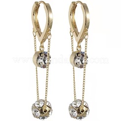 Круглые серьги-кольца из латуни с микропаве из прозрачных кубических цирконий FS-WGE6AEB-01