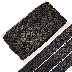 Полиэстер с кружевной отделкой в виде пайеток&nbsp;OCOR-WH20073-01D