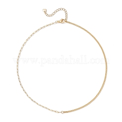 Цепочки-скрепки из латуни с панцирным плетением и подвесками в форме сердца на концах цепочек из нержавеющей стали 201 NJEW-JN05553