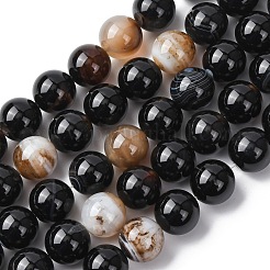 Натуральный черный агат бисер нитей&nbsp;G-H343-D02-12mm