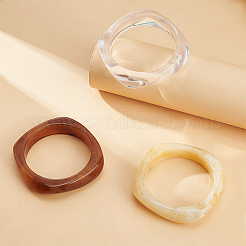 3шт. набор из 3 браслетов из акрила с имитацией мрамора для женщин BJEW-FI0001-11