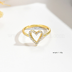 Минималистичное серебряное кольцо в форме сердца S925 с цирконом для ежедневного ношения у женщин SF4347-3