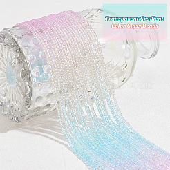 20 нить прозрачных стеклянных бусин градиентного цвета&nbsp;GLAA-GA0001-79B