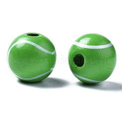 Расписные европейские бусины из натурального дерева WOOD-S057-052