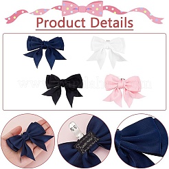 8 шт. 4-х цветный съемный бант из атласной ленты для украшения обуви&nbsp;DIY-PH0023-71