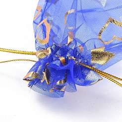 Сердце напечатаны органза сумки OP-R022-10x12-M