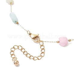 Ожерелья из натуральных ракушек и цепочек из окрашенных самородков и нержавеющей стали 304&nbsp;NJEW-JN05449