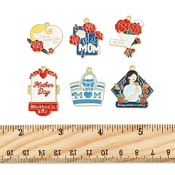 24 шт. 6 стиля подвески из сплава и эмали ко Дню матери&nbsp;FIND-FS0003-90