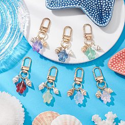 Подвеска из черепахового стекла и панциря HJEW-JM02744