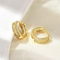 Латунные серьги-кольца из прозрачного кубического циркония EJEW-D311-108G
