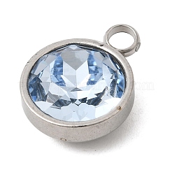 Подвески из нержавеющей стали 304 с камнем рождения марта.&nbsp;STAS-G082-17P-03