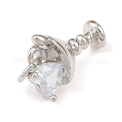 Латунные микропаве прозрачные кубические циркониевые подвески&nbsp;KK-P339-26P