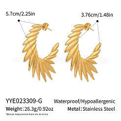 Серьги-гвоздики в форме крыльев ангела из нержавеющей стали в форме буквы С SR8841-1