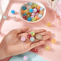 35 шт. 7-х цветные бусины из акриловой смолы ручной работы со стразами&nbsp;CLAY-TA0001-90A