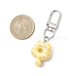 Подвесные украшения из смолы в форме пончика в форме кошки HJEW-JM03661