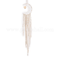Подвесные украшения в виде луны из хлопка ручной работы в технике макраме PW-WG78944-01