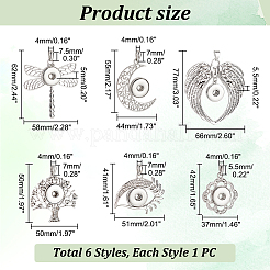 6шт 6 стиля подвеска из сплава с защелкой&nbsp;FIND-PH0010-87