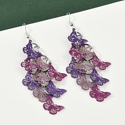 Серьги-бабочки из нержавеющей стали 430 EJEW-A137-02P-02