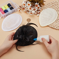 3 шт. 3-цветная льняная мини-шапочка-вуалировщик AJEW-FG0004-04