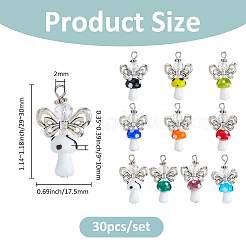 30 шт. бусины лэмпворк ручной работы с подвесками из стеклянных бусин&nbsp;PALLOY-FH00166